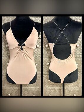 FREE PEOPLE Nude Strappy Bodysuit